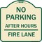 Signmission No Parking After Hours Fire Lane Heavy-Gauge Aluminum Architectural Sign, 18" x 18", TG-1818-23815 A-DES-TG-1818-23815 - alternate 1